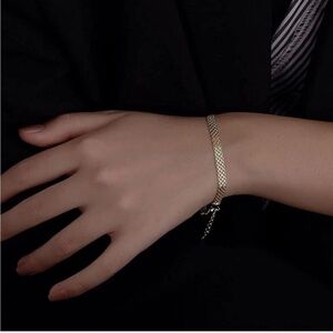 Gold 14k Gold Plated Mesh Bracelet